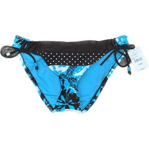 NWT Flowers Blue/Brown Bikini bottom